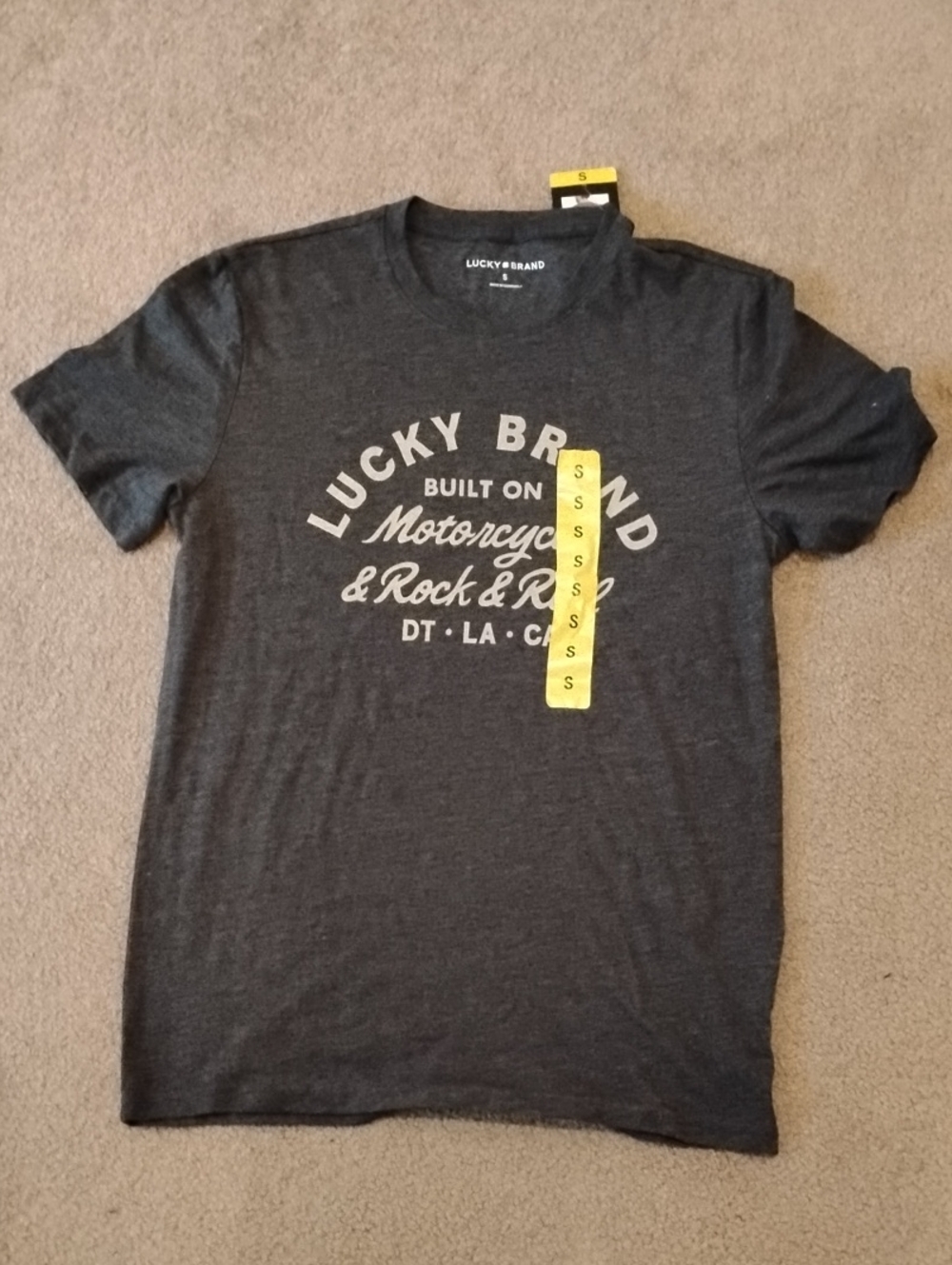 Lucky Brand Charcoal Short Sleeved T-shirt NWT - Size Adult S
